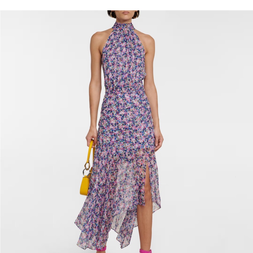 Veronica Beard Purple Floral High Low Dress